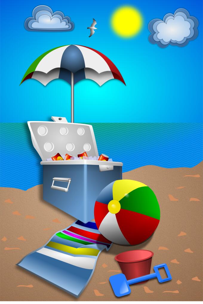 Beach fun set vector image