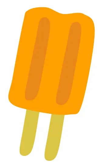 Orange icecream on stick vector drawing