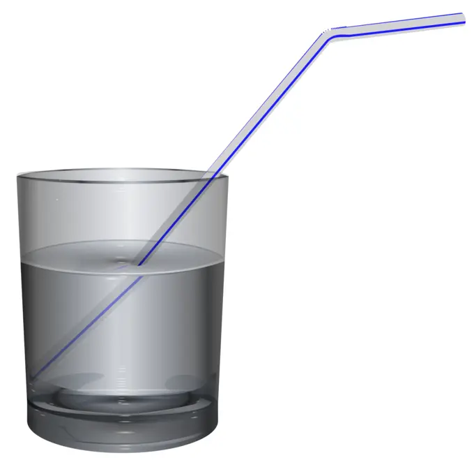 Glass of water with straw vector image