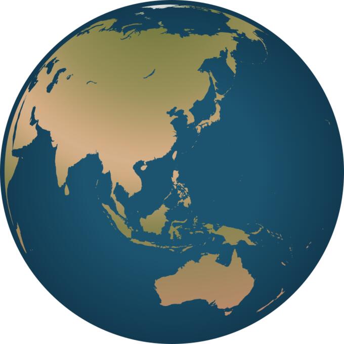 Australia location on globe vector illustration