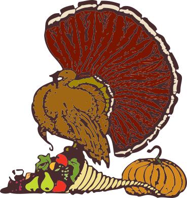 Turkey and vegetables vector drawing