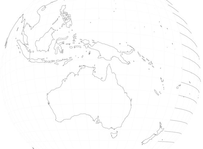 Australia viewed from space vector drawing