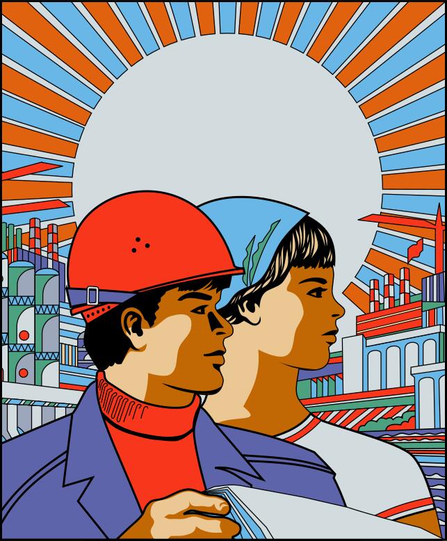 Labor poster vector illustration