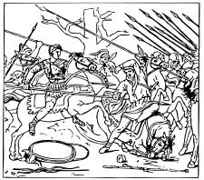 Alexander defeats the Persians vector illustration