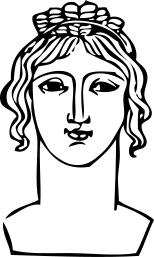 Ancient Greek short hairstyle vector illustration
