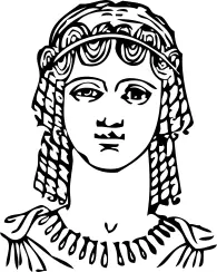 Ancient Greek short hairstyle vector clip art
