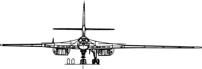 Tupolev 160 aircraft back view vector image