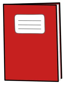 Red exercise book vector drawing