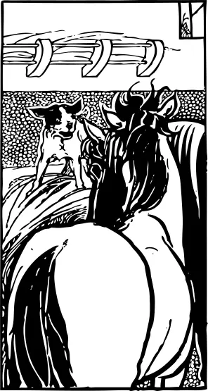 Dog and horse vector drawing