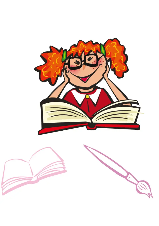 Girl studying vector image