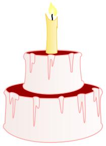 Cake with candle vector illustration