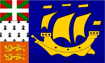 Saint-Pierre-et-Miquelon region flag vector clip art