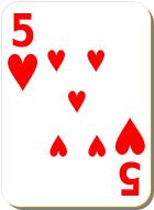Five of hearts vector drawing