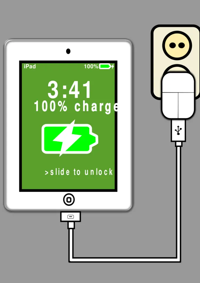 iPad charging vector image
