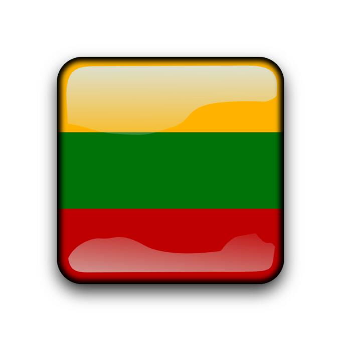Lithuania vector flag button