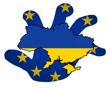EU grabbing Ukraine vector illustration