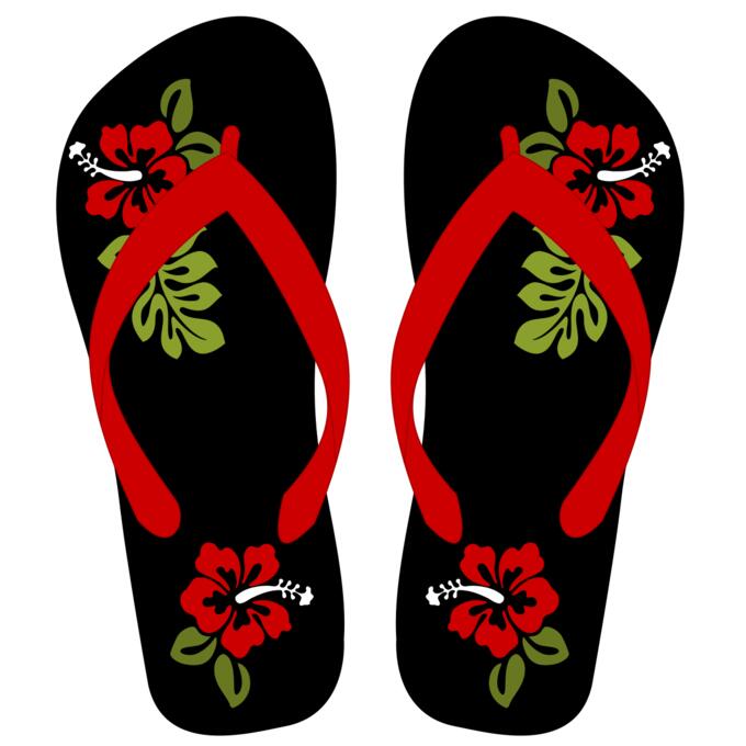Flipflops with floral pattern vector illustration