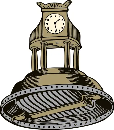 Self winding clock vector illustration