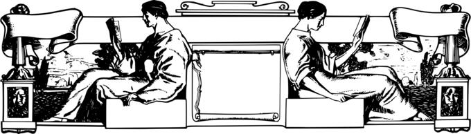 Man and woman reading vector illustration