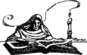 Cloaked man reading a book vector drawing