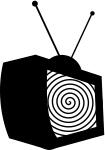 Hypnotic television vector illustration