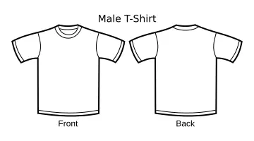 Male t-shirt template vector drawing
