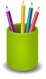 Coloerd pencils stand vector image
