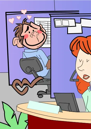 Monkey in office vector illustration