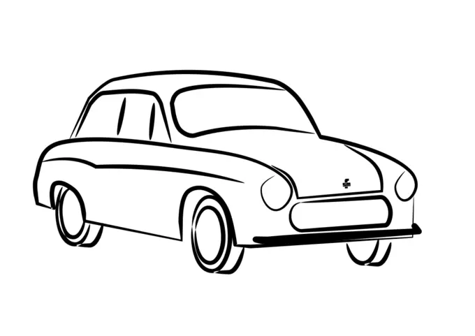 Vintage car vector drawing