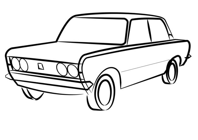 Polish Fiat 125 vector illustration