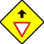Give way caution sign vector image