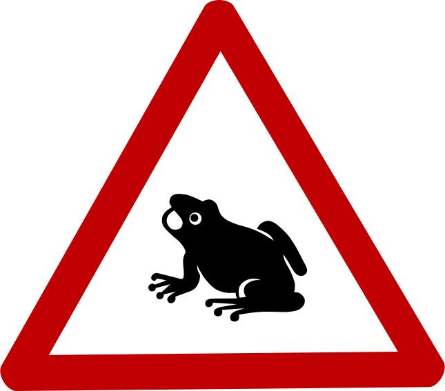 Caution frog sign vector image