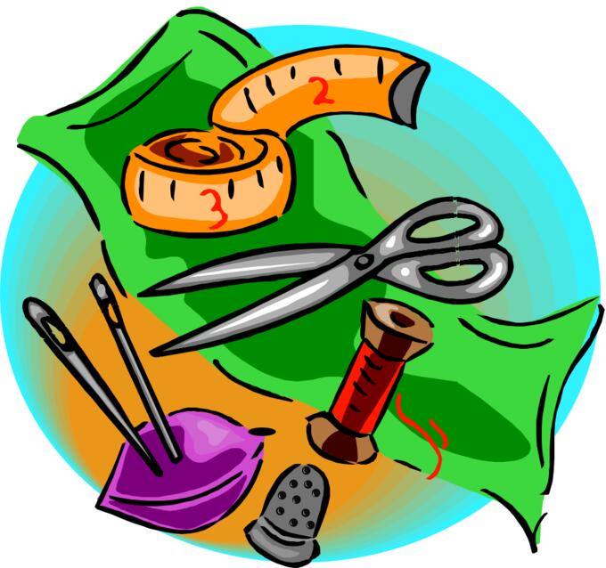 Various sewing tools vector illustration