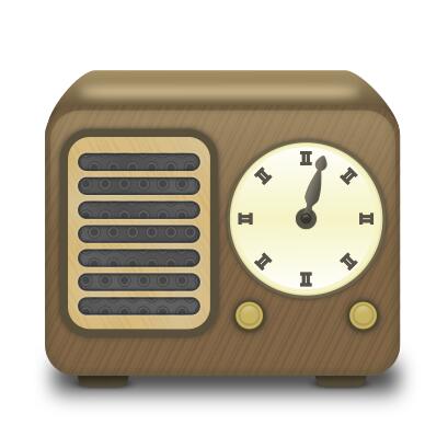 Wooden radio receiver vector clip art