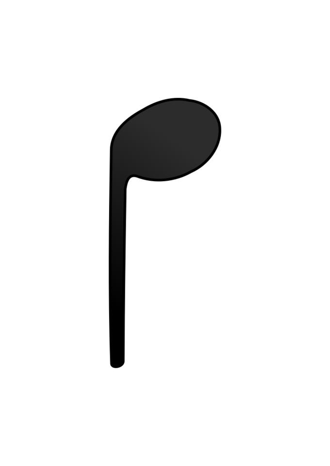 Quarter note with stem facing down vector image