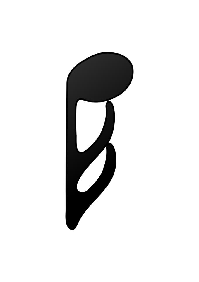 Sixteenth note with stem facing down vector image