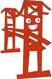 Cute San Francisco Golden Gate bridge vector image