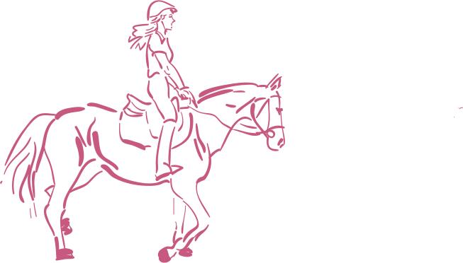 Girl riding a horse vector illustration