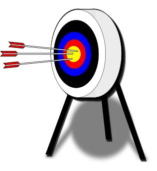 Vector image of target with arrows