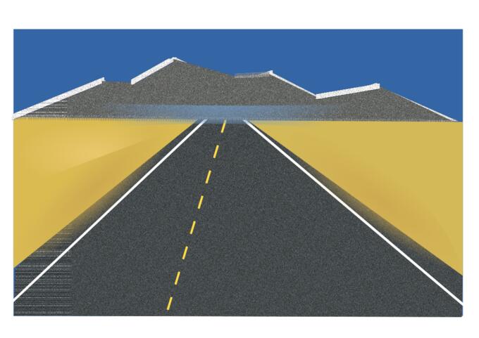Vector clip art of open road