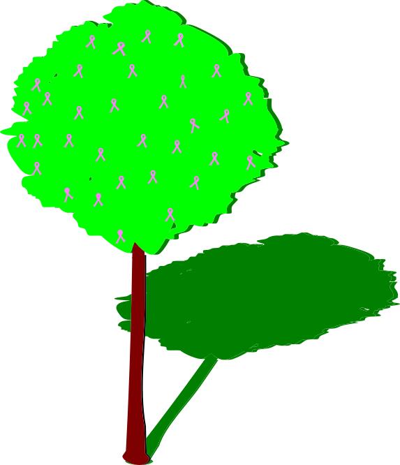 Tree of life with pink ribbons vector image