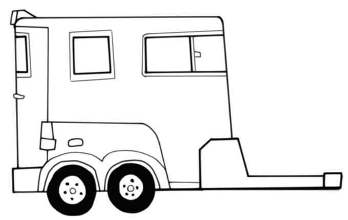 Car carrier trailer design outline vector graphics