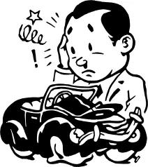 Crashed car vector image