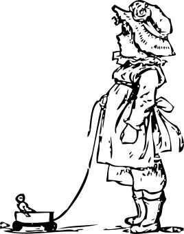 Girl with a toy vector image