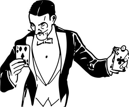 Card trick vector drawing