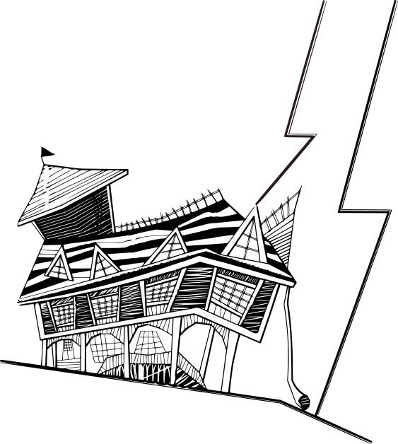 Crooked house vector image