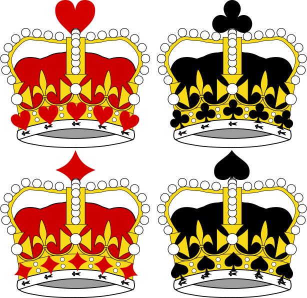 Selection of king crowns vector illustration