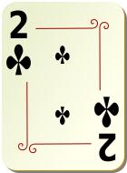 Two of clubs vector graphics