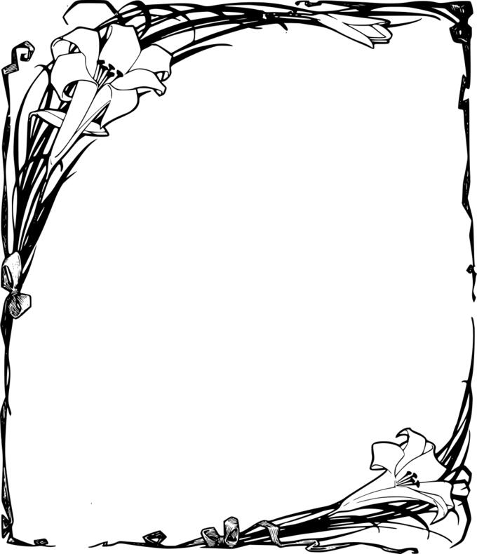 Easter lilies frame vector illustration