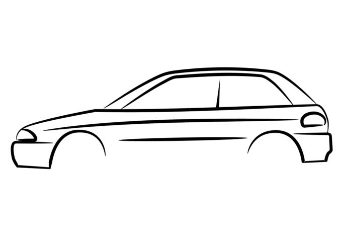Car outline vector clip art